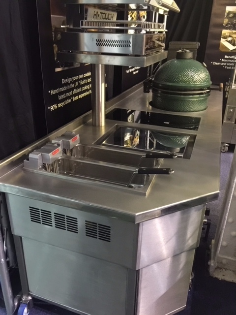 Induction Stove with plancha salamander grill and green egg