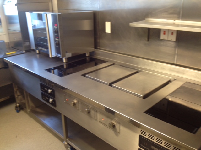 Induction cooking suite with planchas